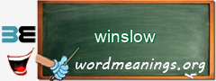 WordMeaning blackboard for winslow